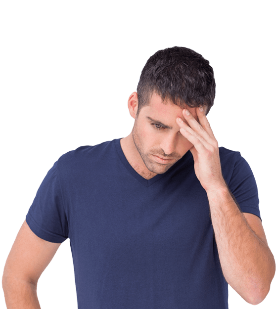 A young man looking mentally stressed
