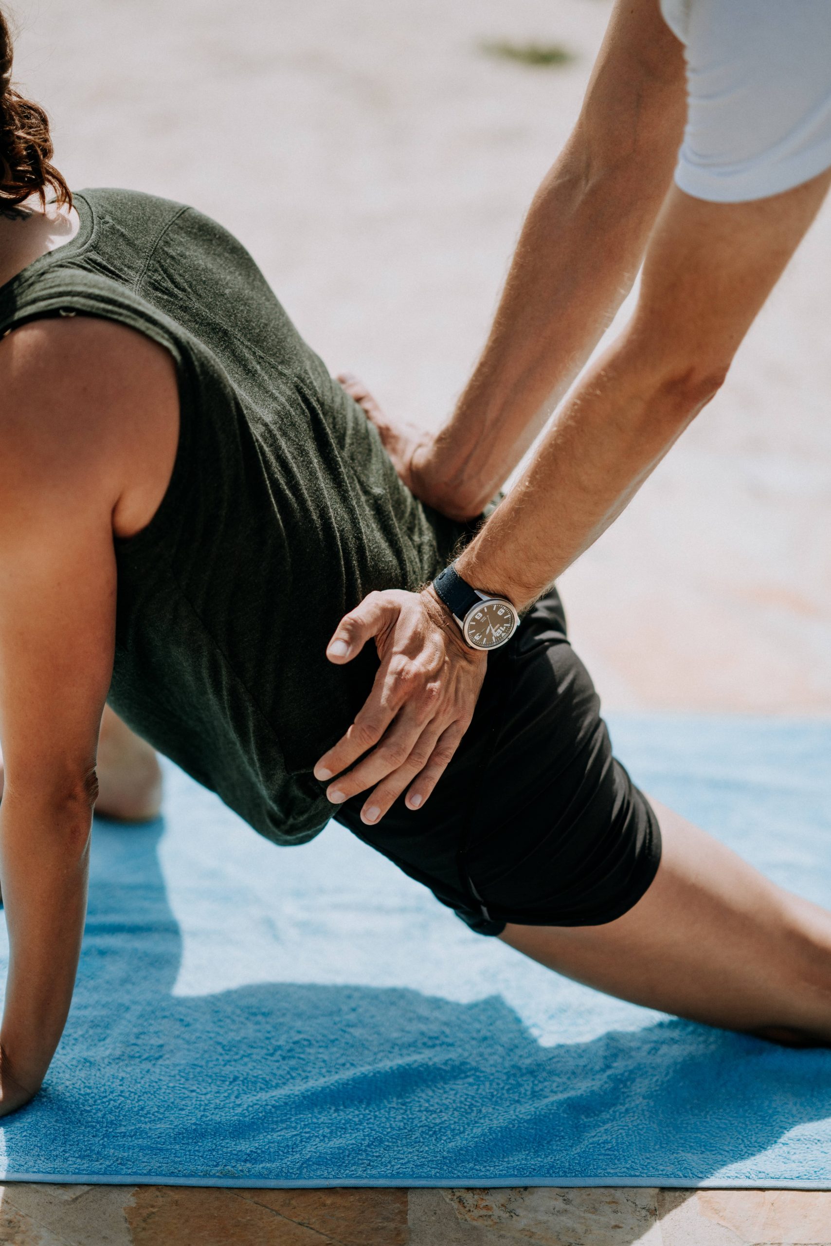 A lady going through a physiotherapy session