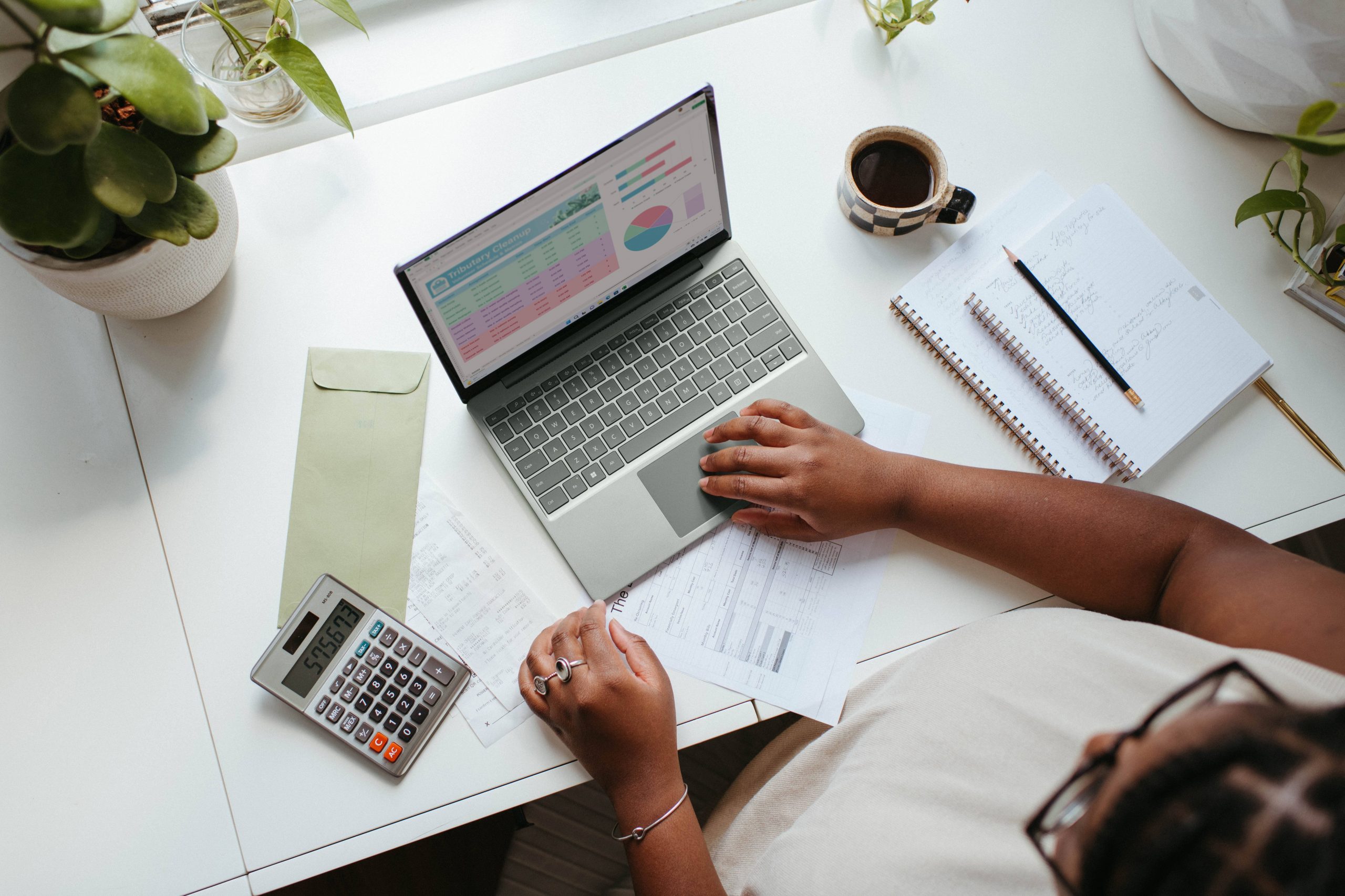 A plan manager on a laptop